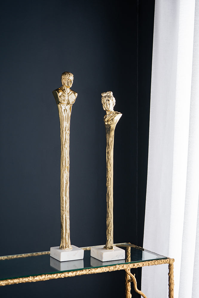 Elongated Gold Roman Statue – Modern Luxe Home Decor