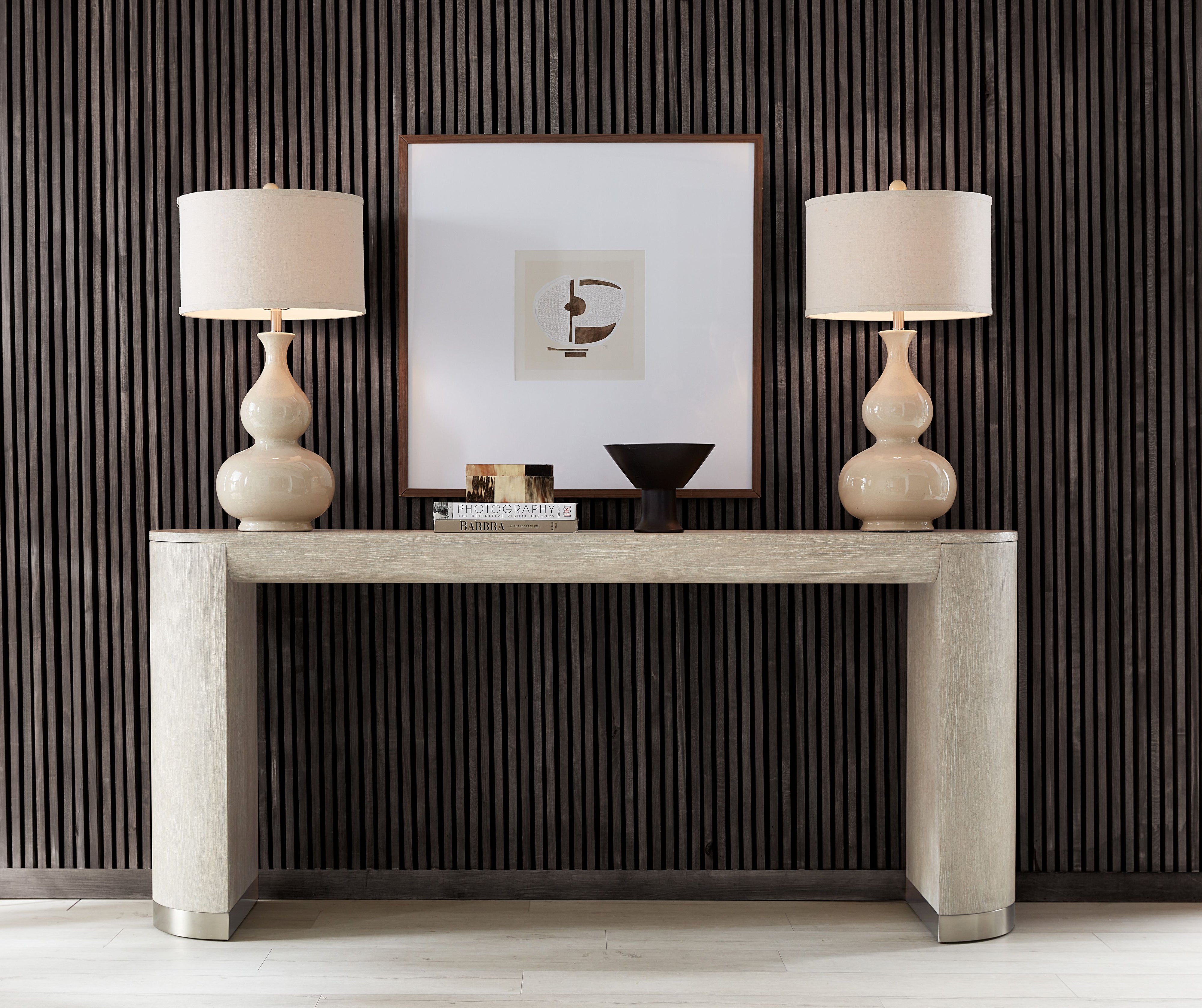 Modern Mood Console Table in Diamond Finish with Metal