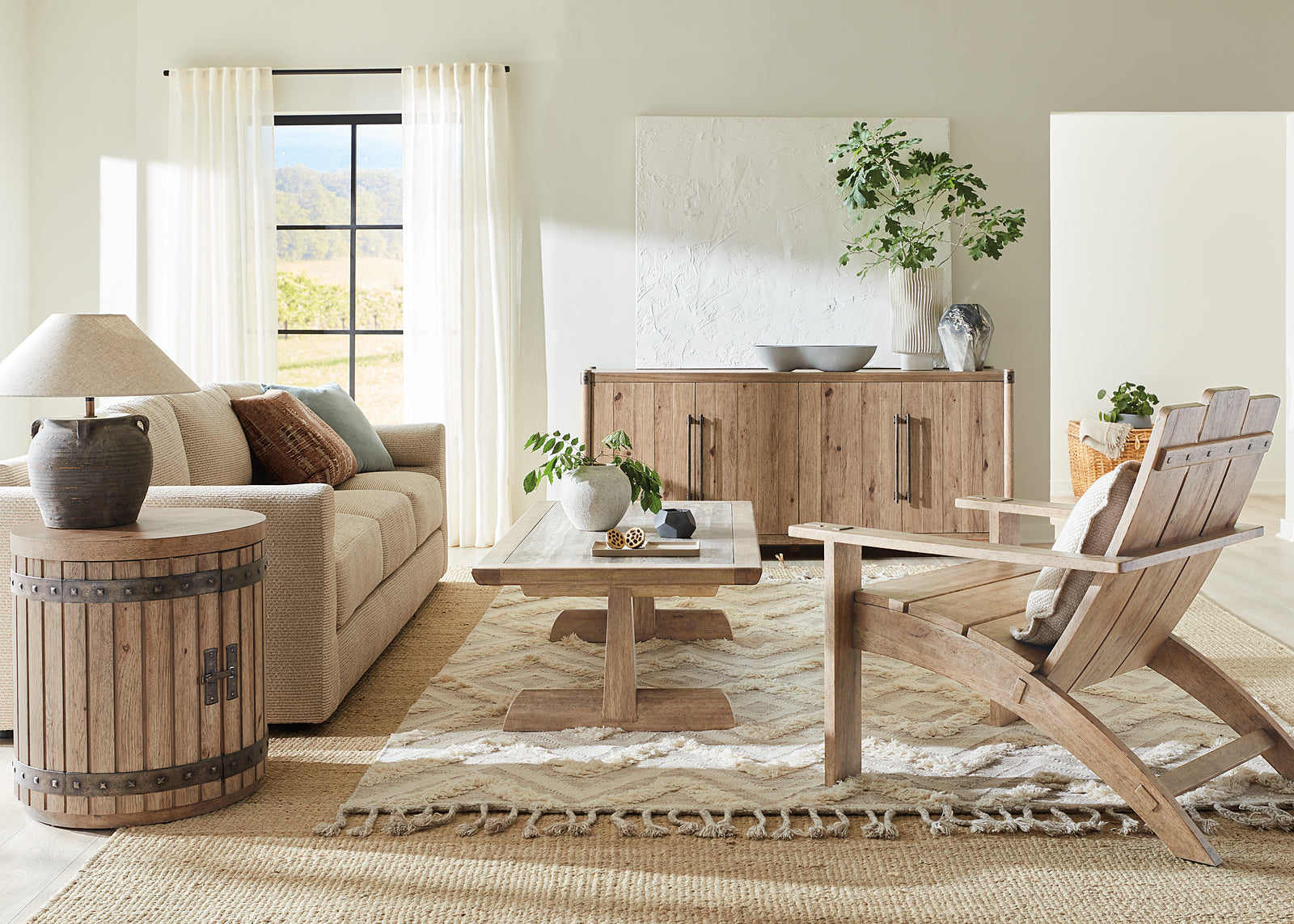 Vineyard Row Entertainment Credenza – Pecky Hickory & Sonoma