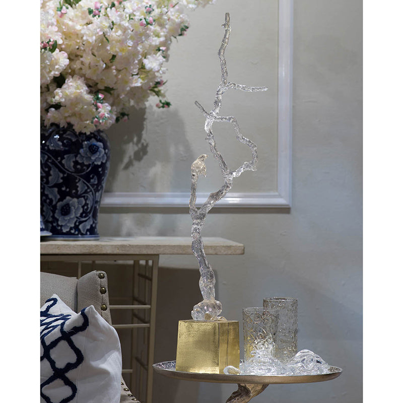 Atelier Branch Sculpture with Birds on Gold Stand