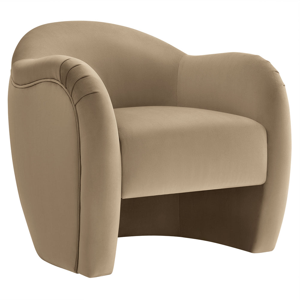 Compose Performance Velvet Accent Chair in Taupe