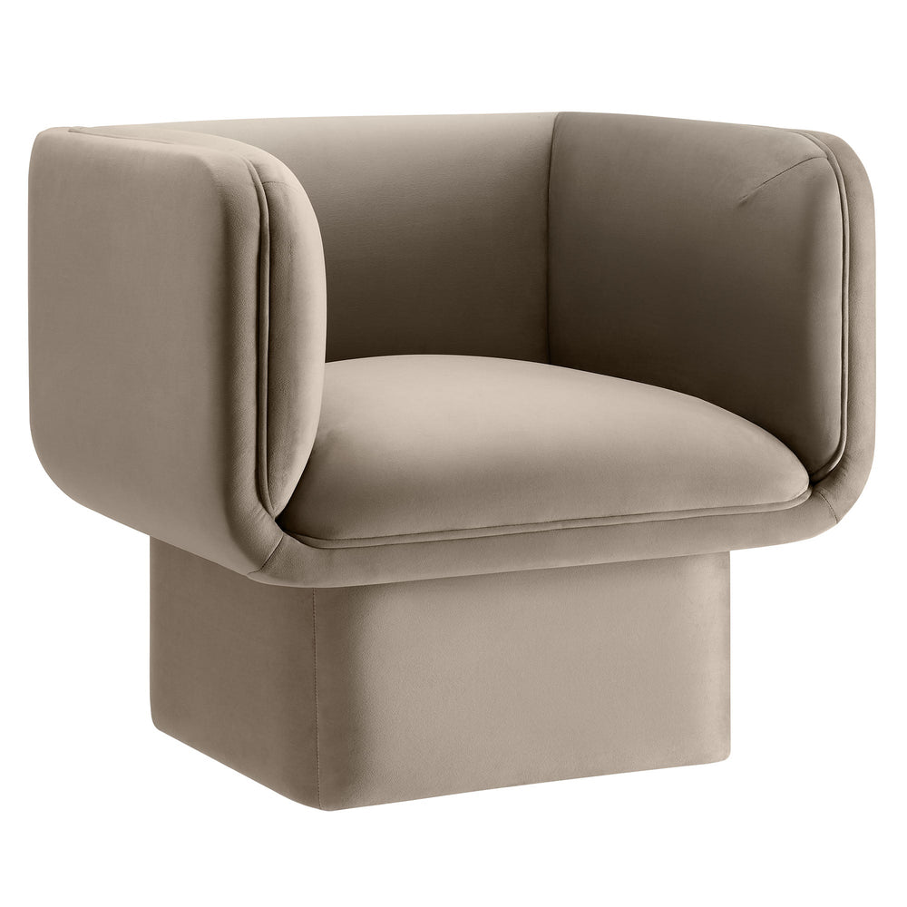 Tate Performance Velvet Accent Chair in Taupe
