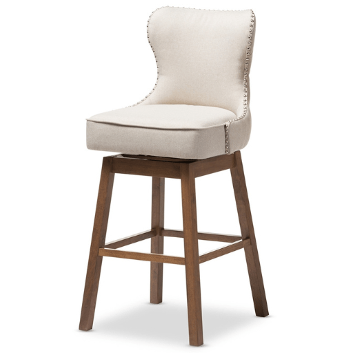 Gradisca Set of 2 Swivel Bar Stool in Cream rossi