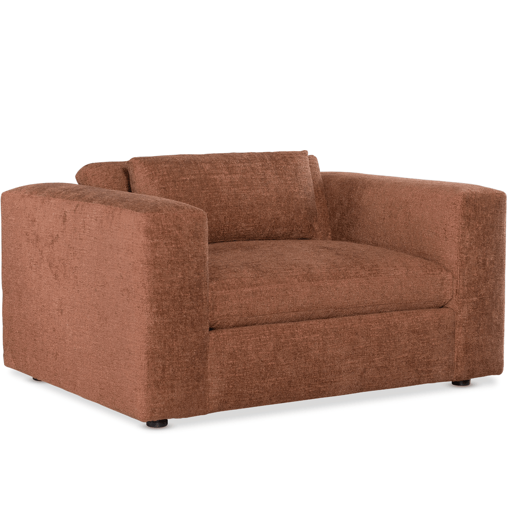 Wilder Chair and a Half in Plush Fabric - Track Arm Design