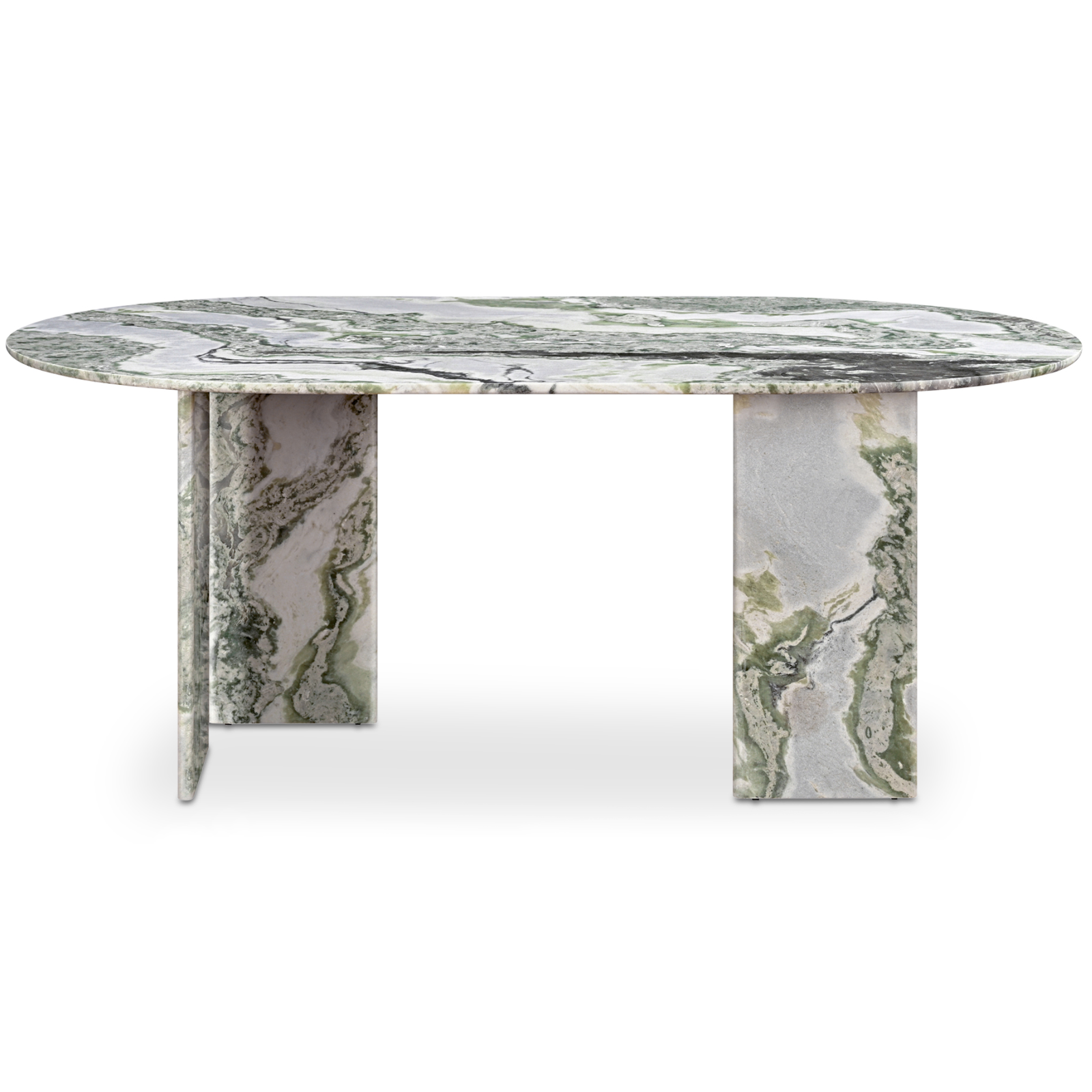 Celia Oval Dining Table in Elegant Green Onyx Marble