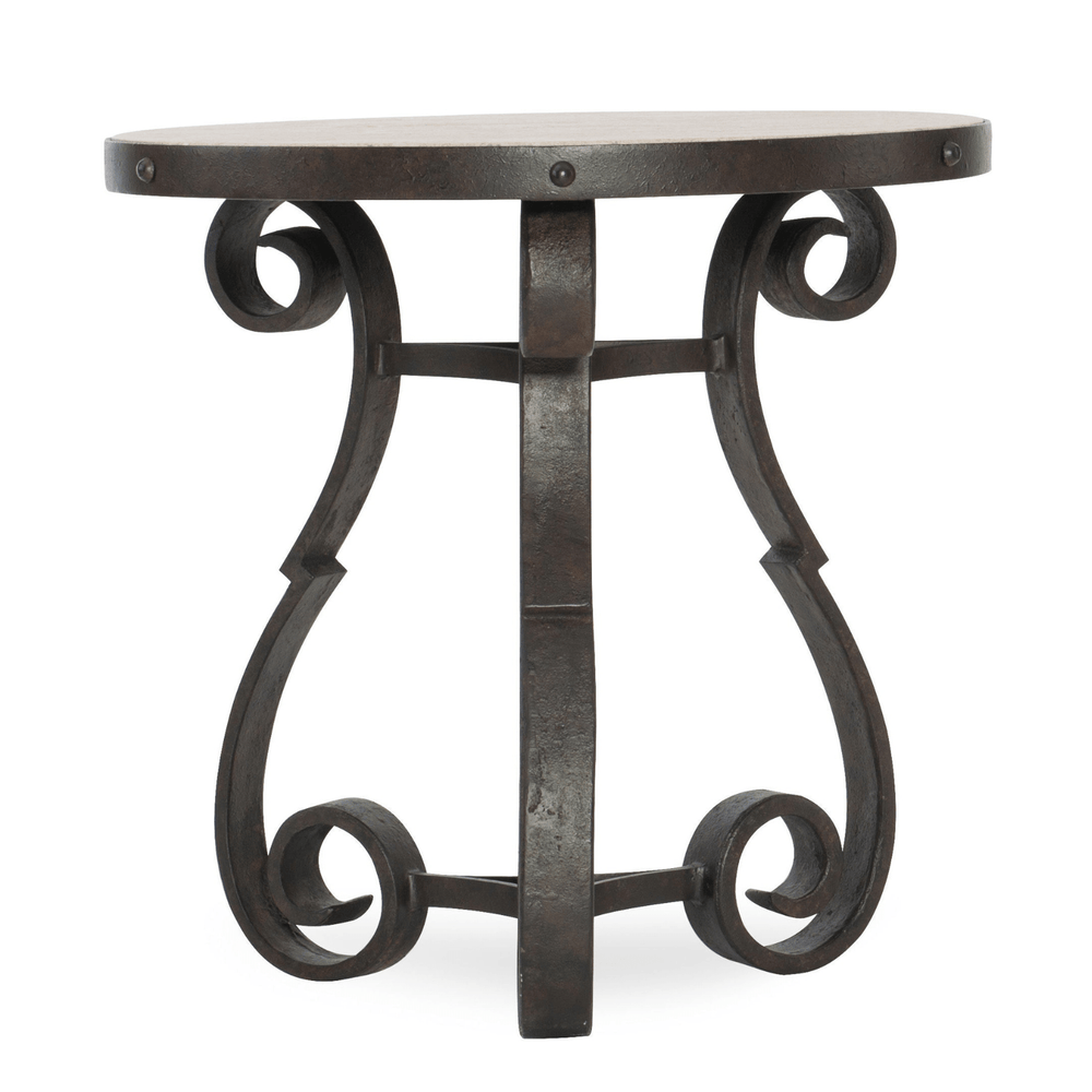 Luckenbach Metal and Stone End Table
