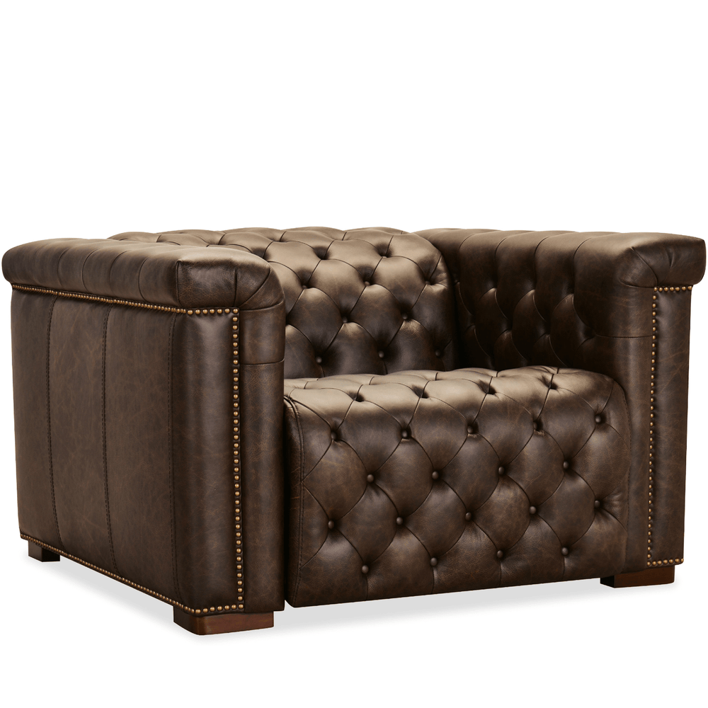 Savion Grandier Leather Power Recliner in Saddlewood West