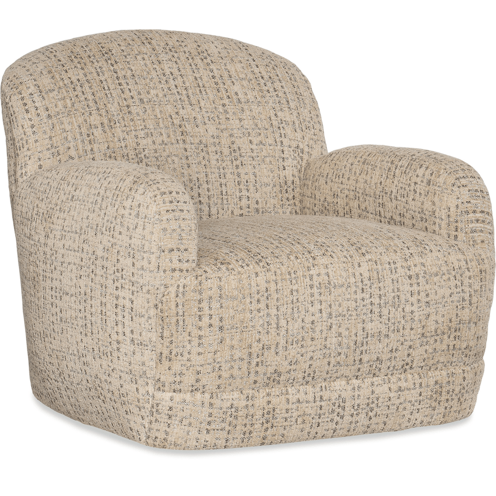 Terah Swivel Fabric Chair in Dark Grey Leather Upholstery