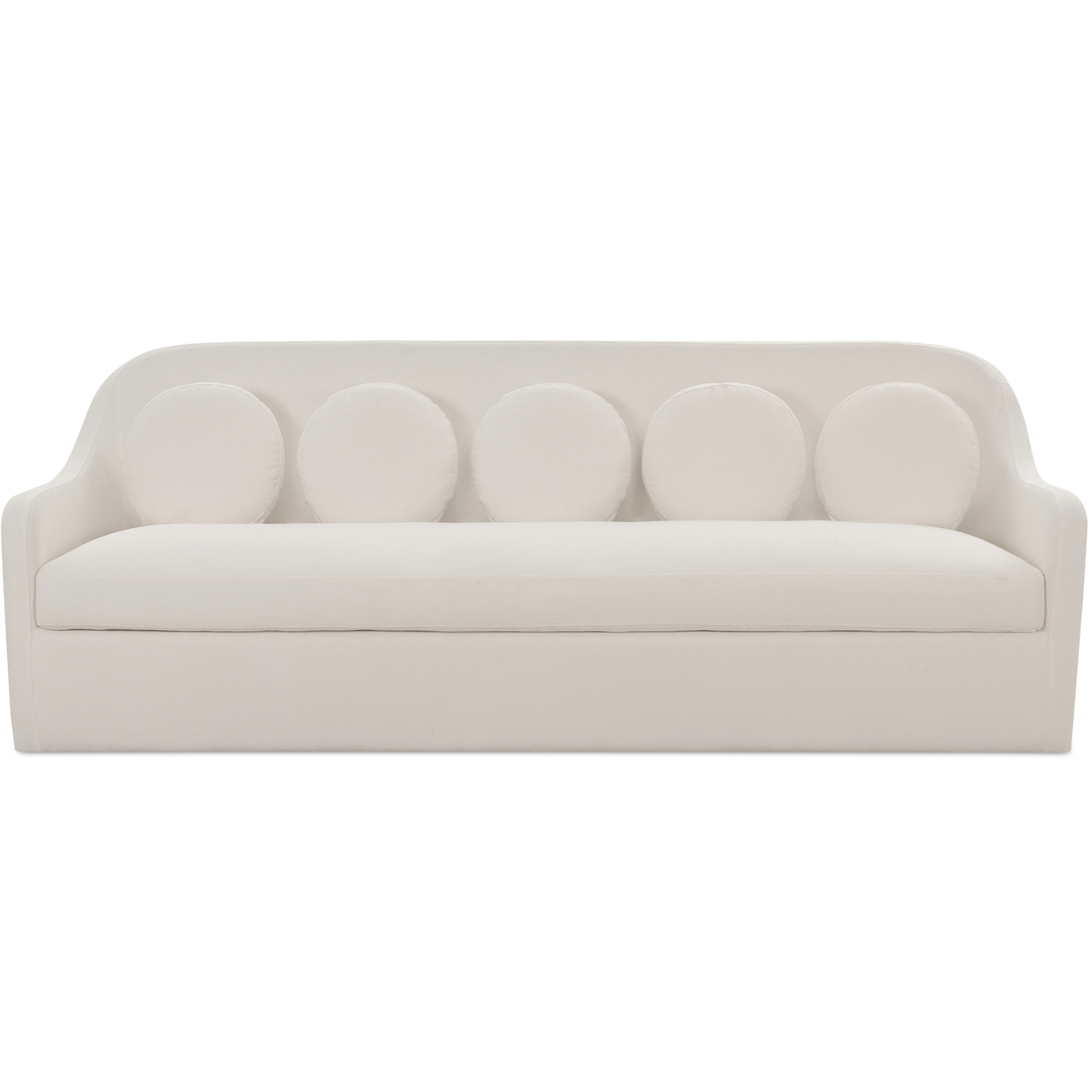 Rialto Sofa White – Mid-Century Inspired 5-Pillow Couch