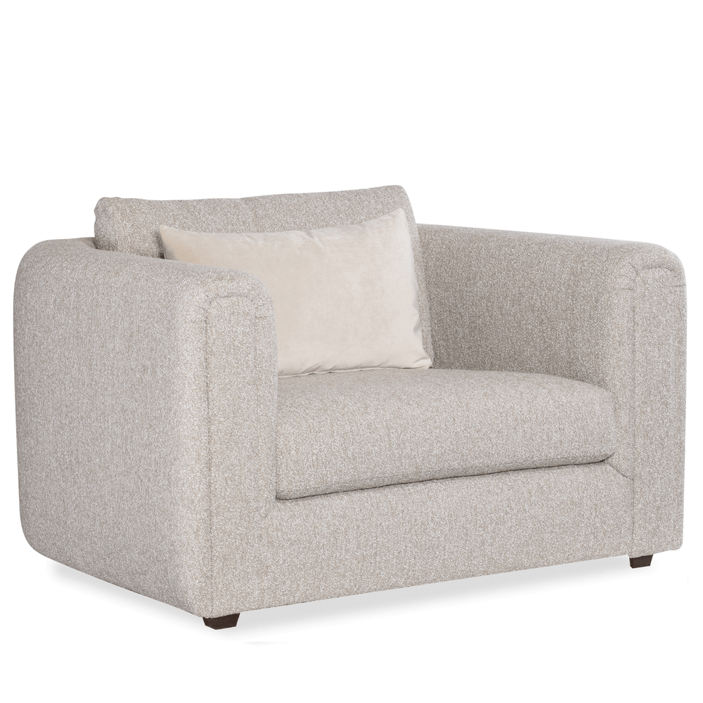 Miles Chair, Rolled Arm Oatmeal Performance Fabric Accent