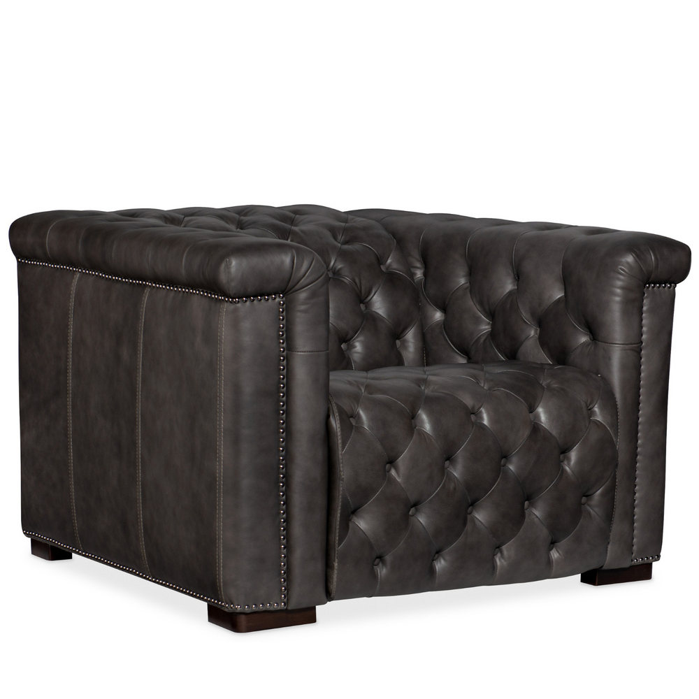 Savion Grandier Leather Power Recliner in Bellagio Gravel