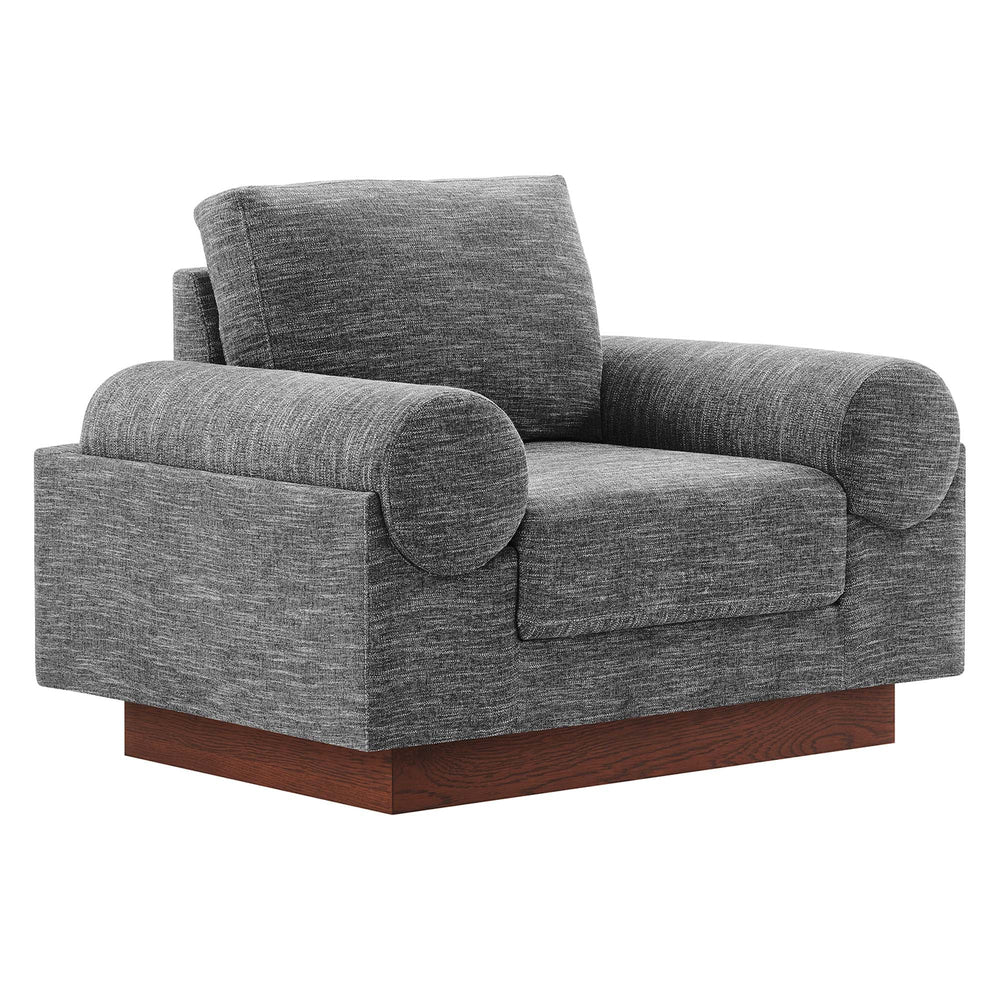 Oasis Upholstered Fabric Armchair in Gray