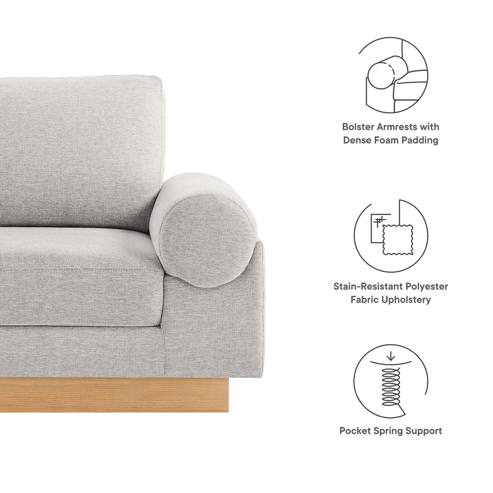 Oasis Upholstered Fabric Armchair in Light Gray