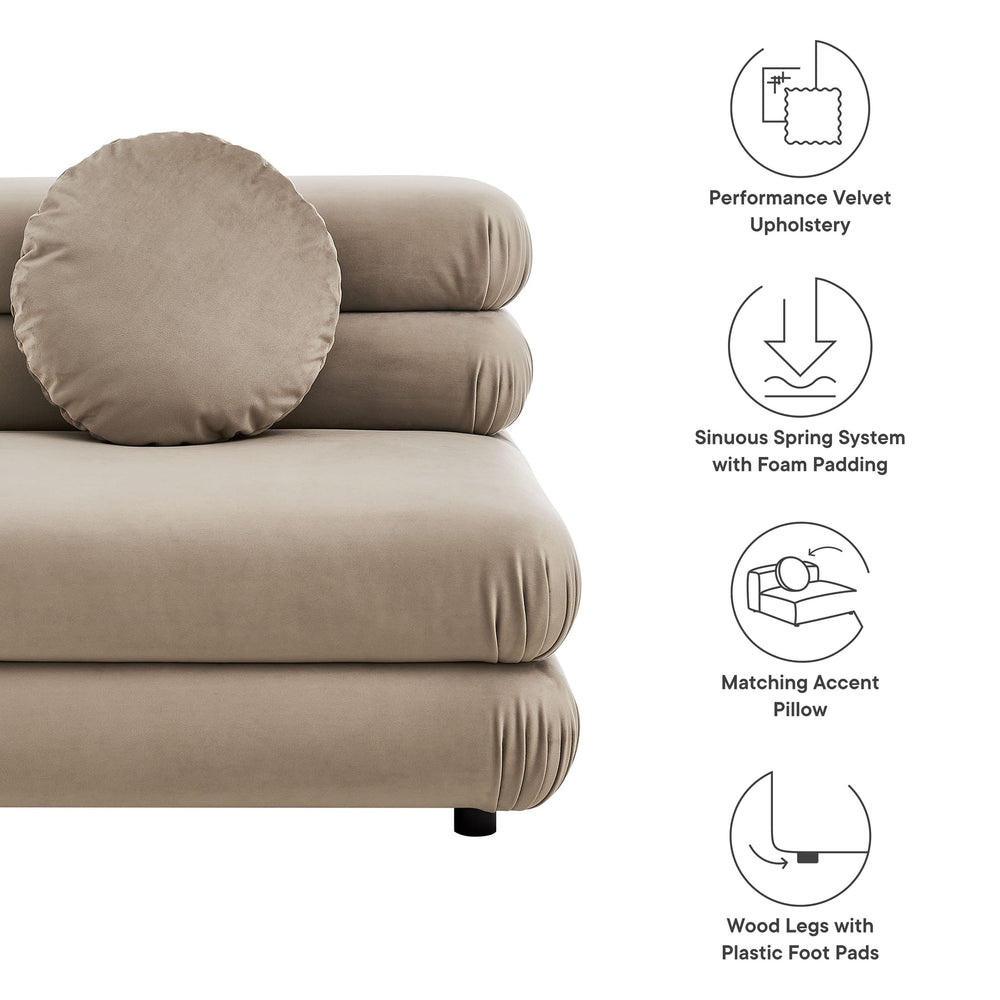 Jubilee Armless Chair in Taupe