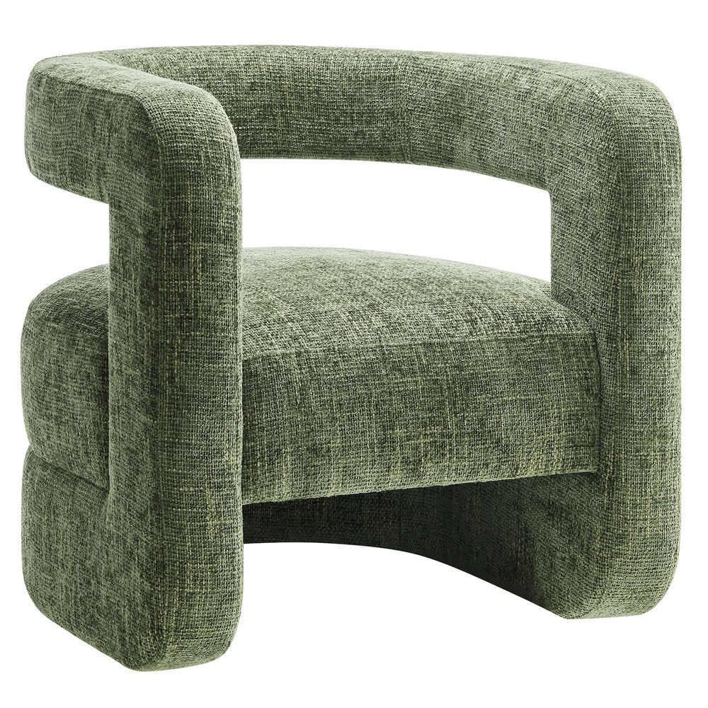 Jaylin Chenille Accent Chair in Basil