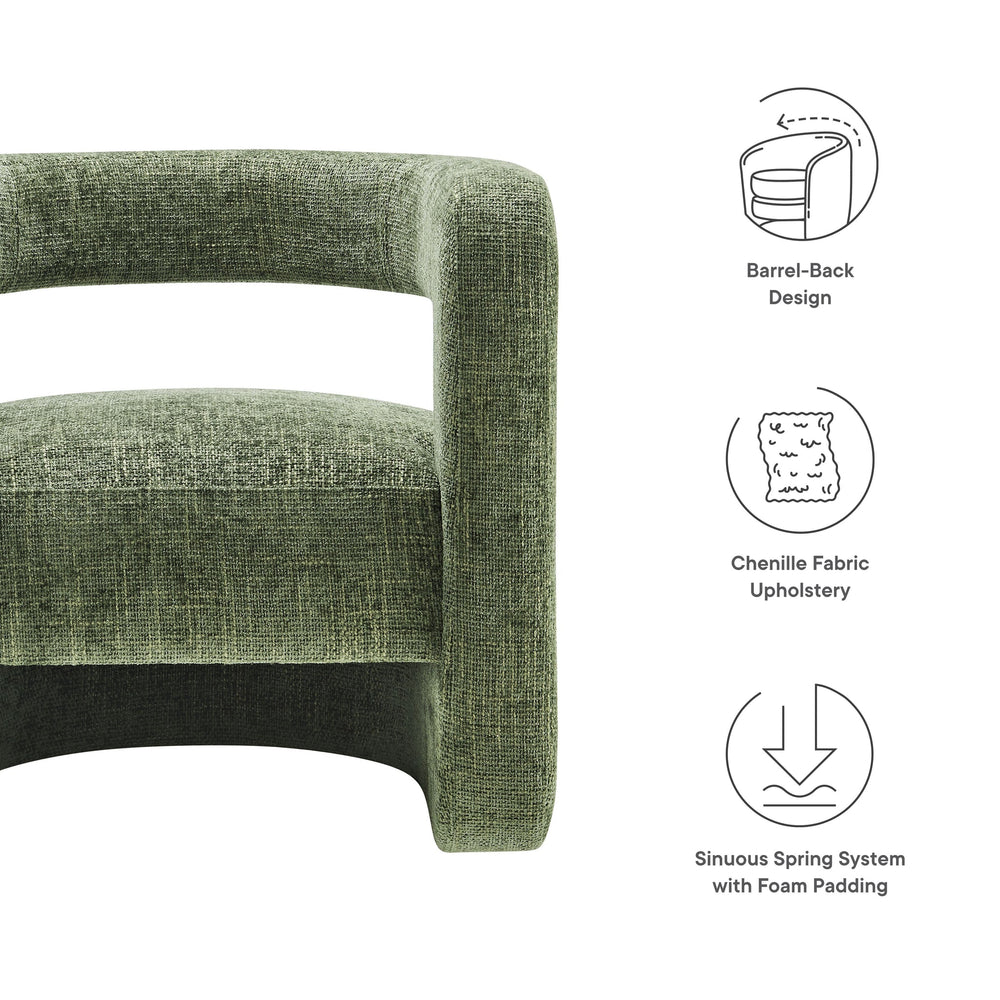 Jaylin Chenille Accent Chair in Basil