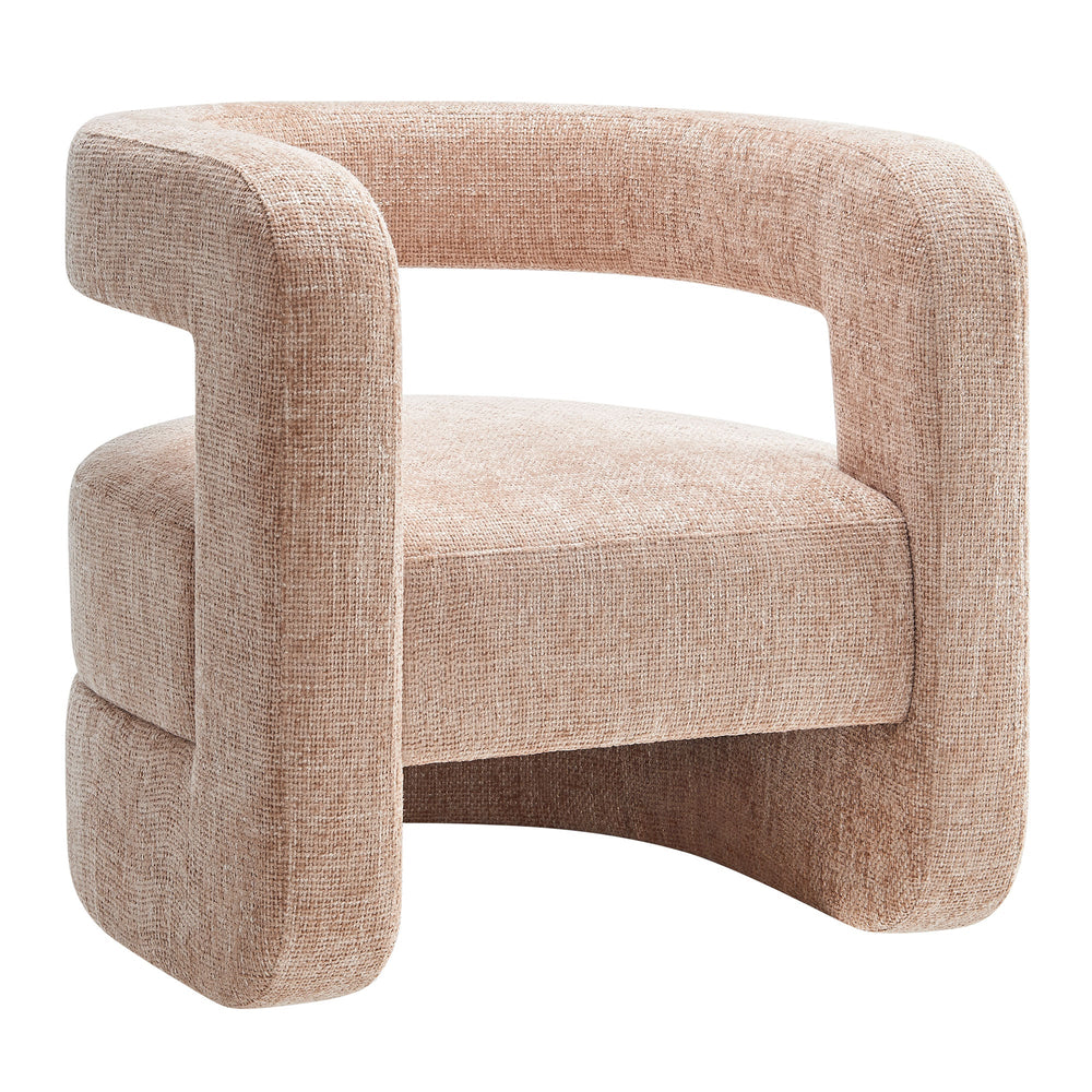 Jaylin Upholstered Chenille Accent Chair in Blush