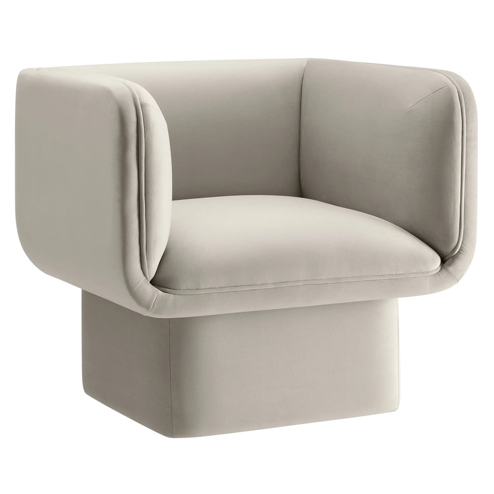 Tate Performance Velvet Accent Chair in Almond