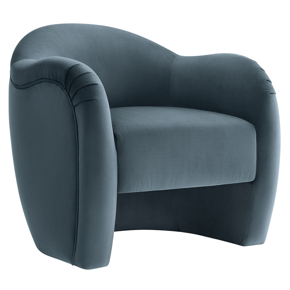 Compose Performance Velvet Accent Chair in Cadet Blue