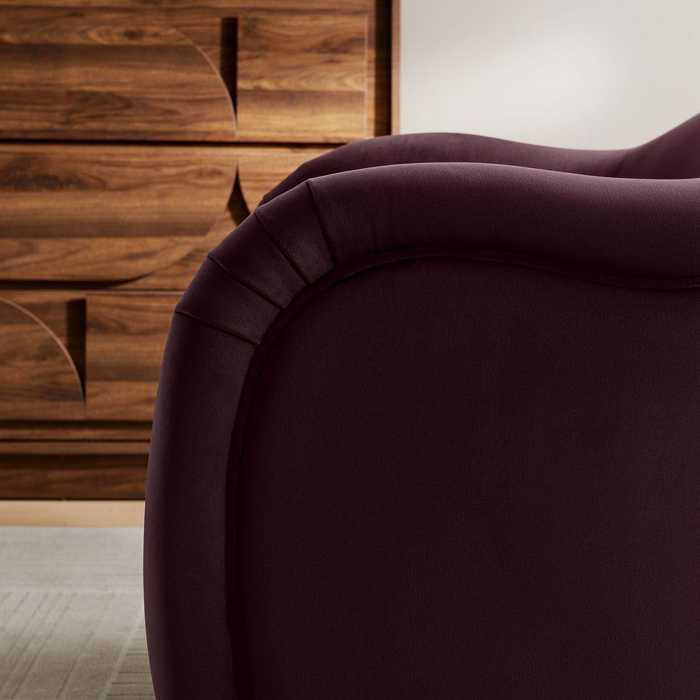 Compose Performance Velvet Accent Chair in Mulberry