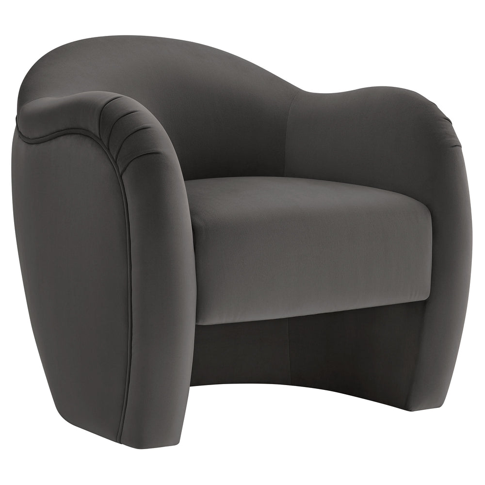 Compose Performance Velvet Accent Chair in Storm Gray