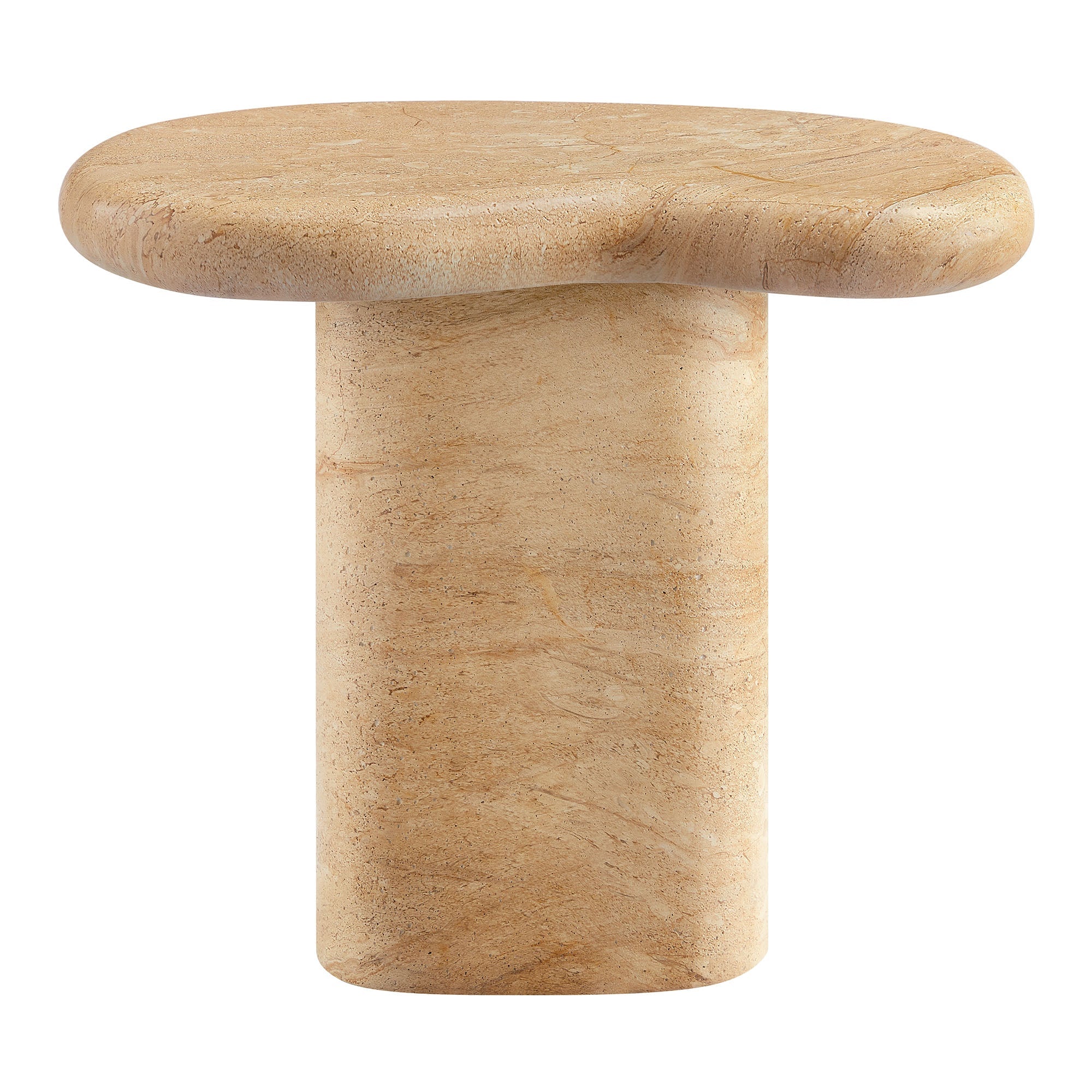 Elowen Faux Travertine Side Table