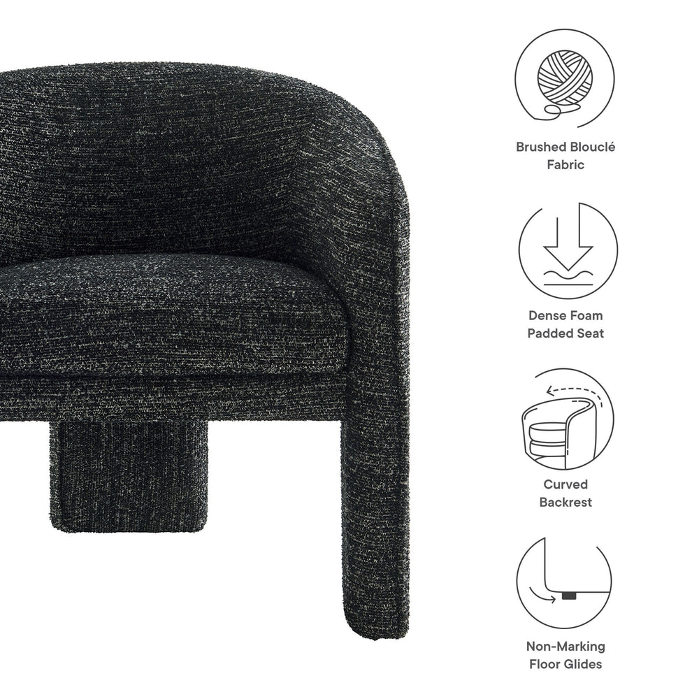 Greer Boucle Armchair in Charcoal