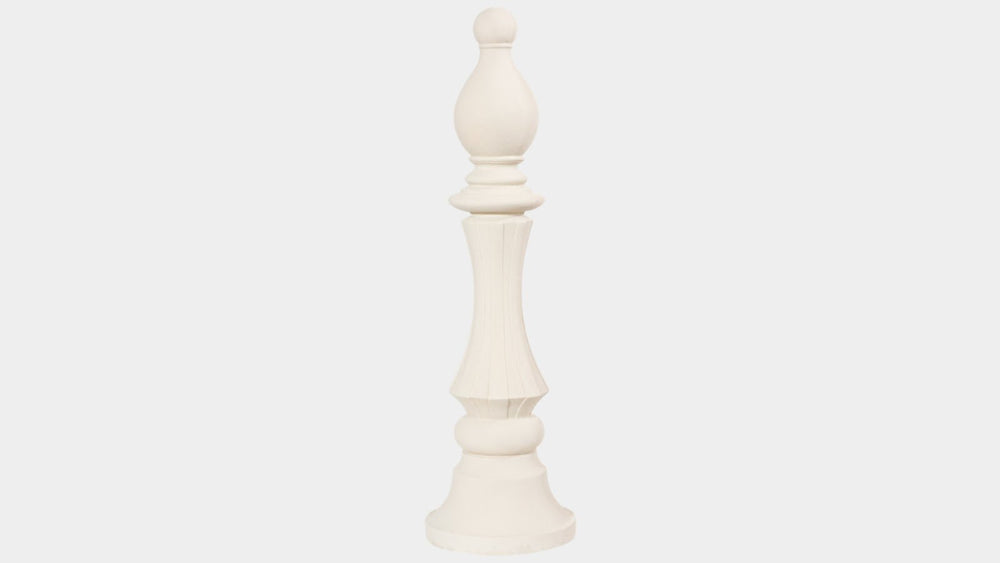 Bishop Chess Sculpture – Cast Stone White Decorative Piece