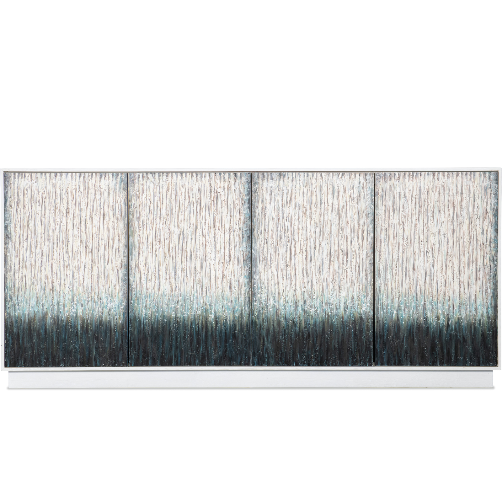 Mediterranean Entertainment Credenza – White & Blue Ombre