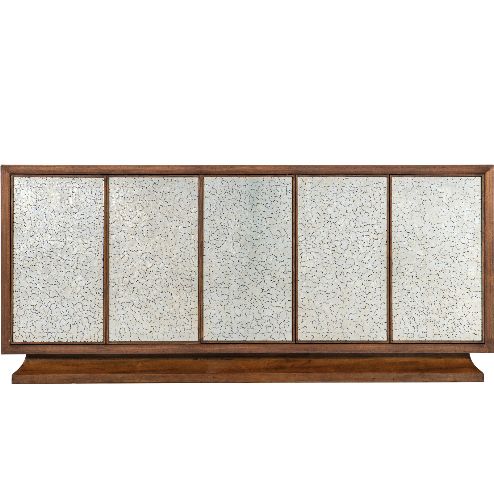 Lloyds Leopard Entertainment Credenza –Walnut & Silver Glass