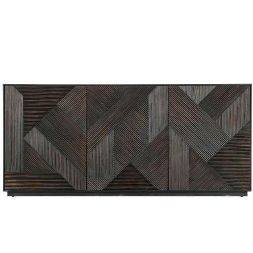 Retreat Entertainment Credenza – Oak Veneer, Black Sand