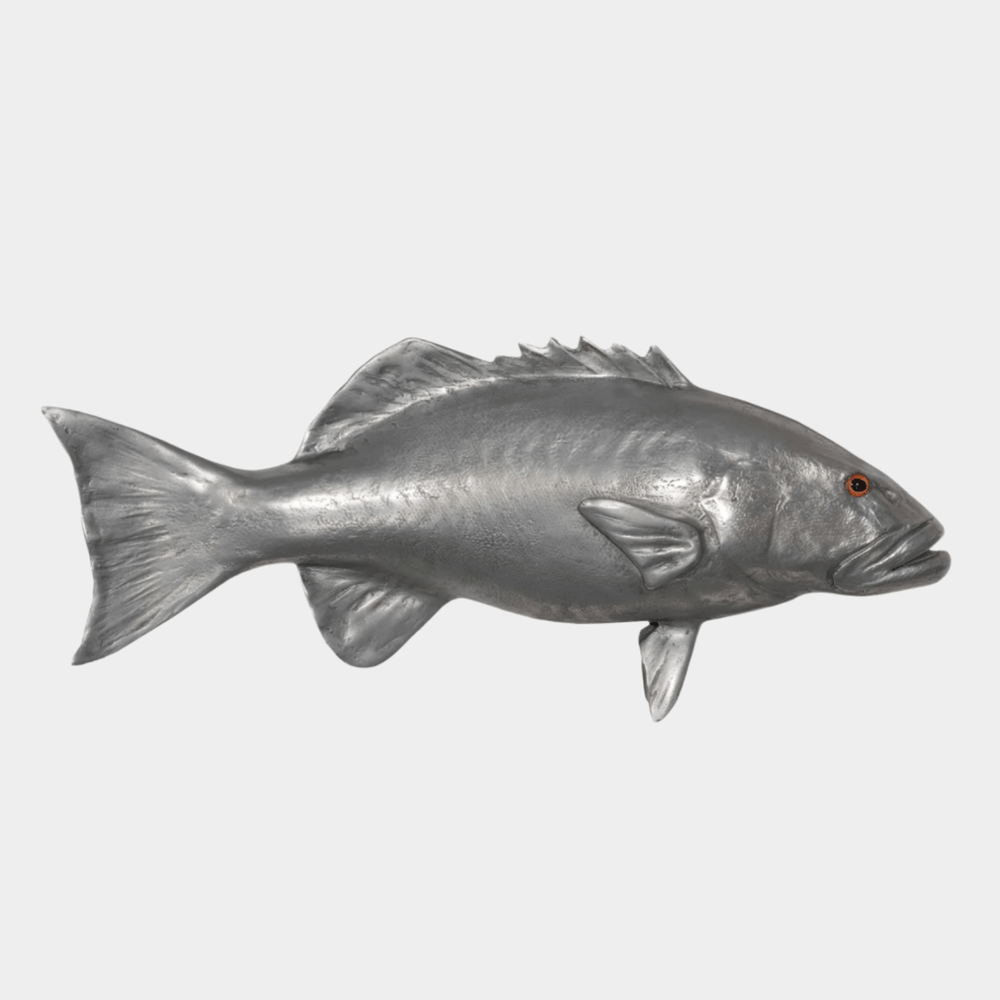 Coral Trout Gray Wall Sculpture - Polished Aluminum Fish Art