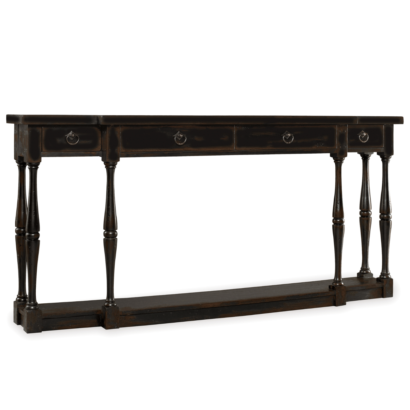 Sanctuary Four-Drawer Thin Console in Ebony