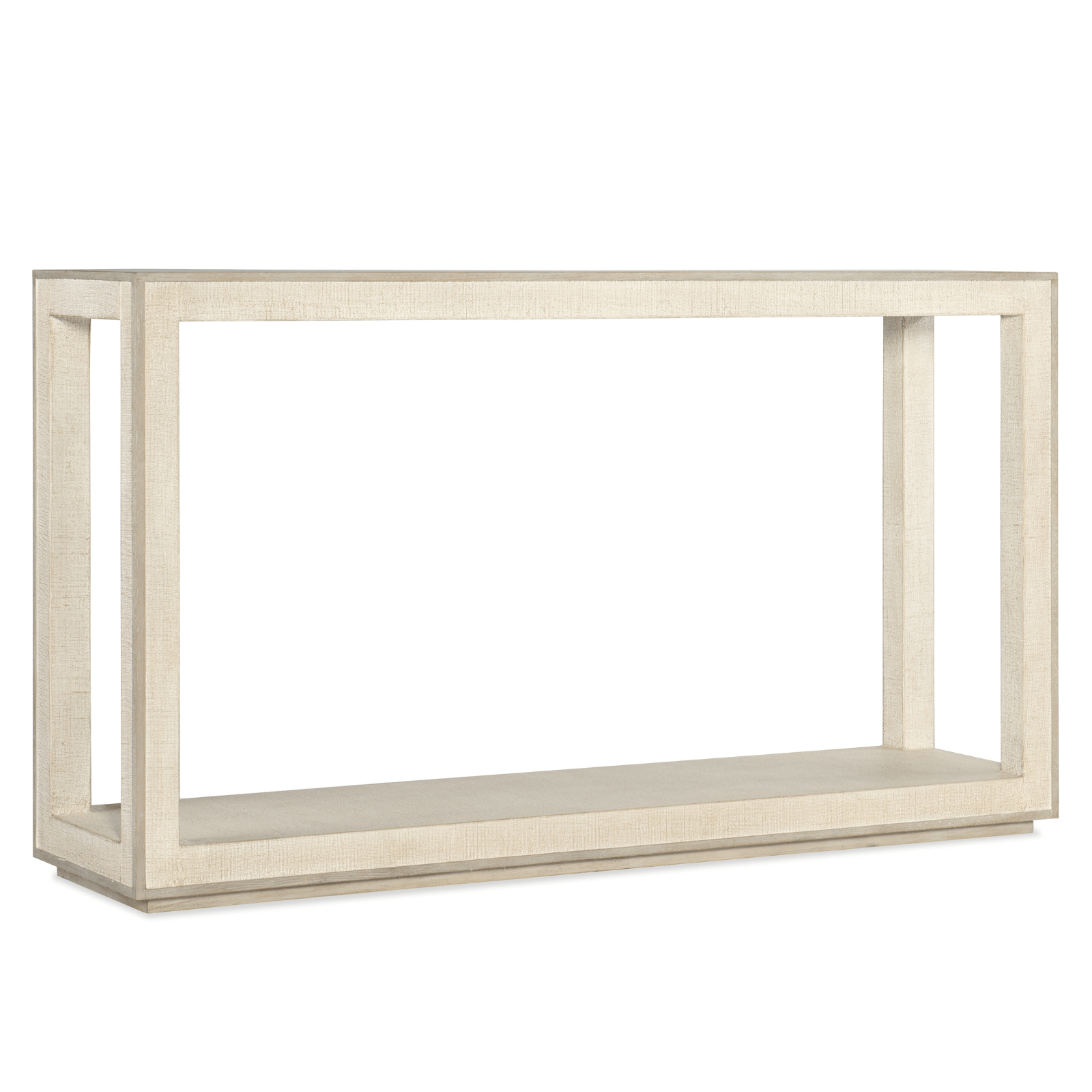 Cascade Console Table with Oak Veneers & Lacquered Burlap