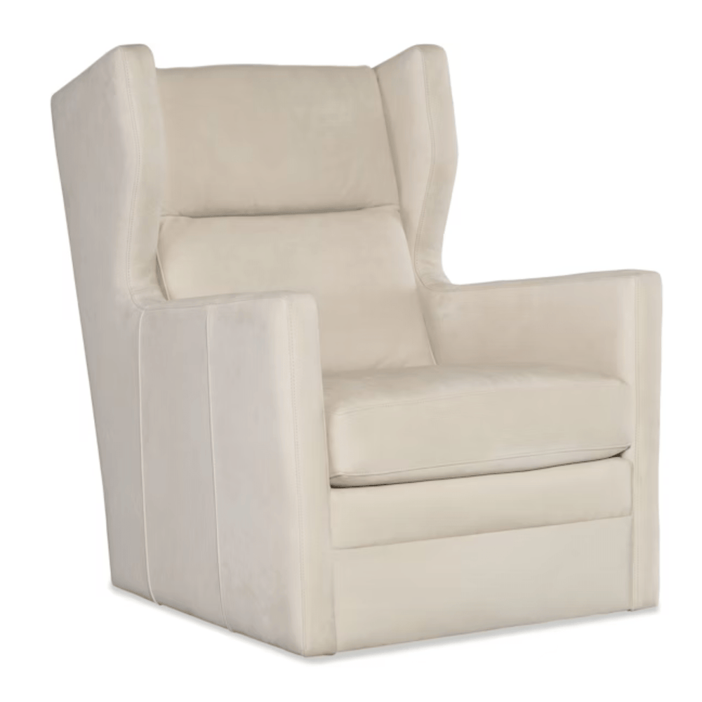 Arbor Swivel Leather Chair in Chadwick Nubuck - Wing Design