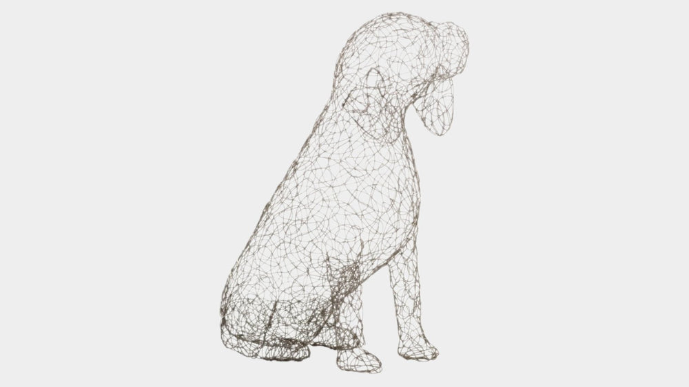 Crazy Wire Beagle Sculpture - Modern Organic Metal Art