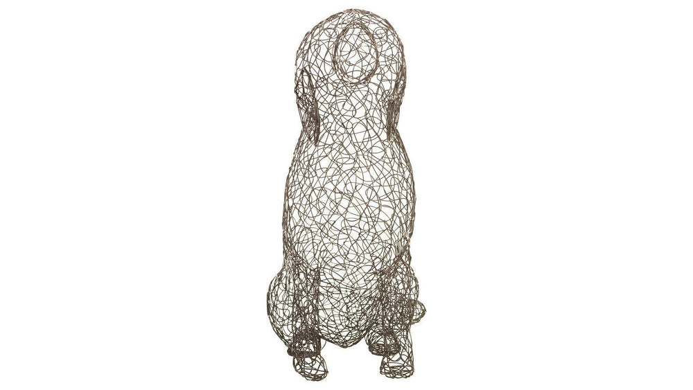Crazy Wire Beagle Sculpture - Modern Organic Metal Art