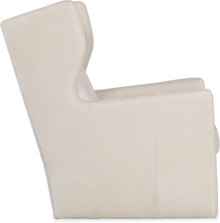 Arbor Swivel Leather Chair in Chadwick Nubuck - Wing Design