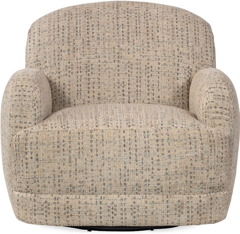 Terah Swivel Fabric Chair in Dark Grey Leather Upholstery