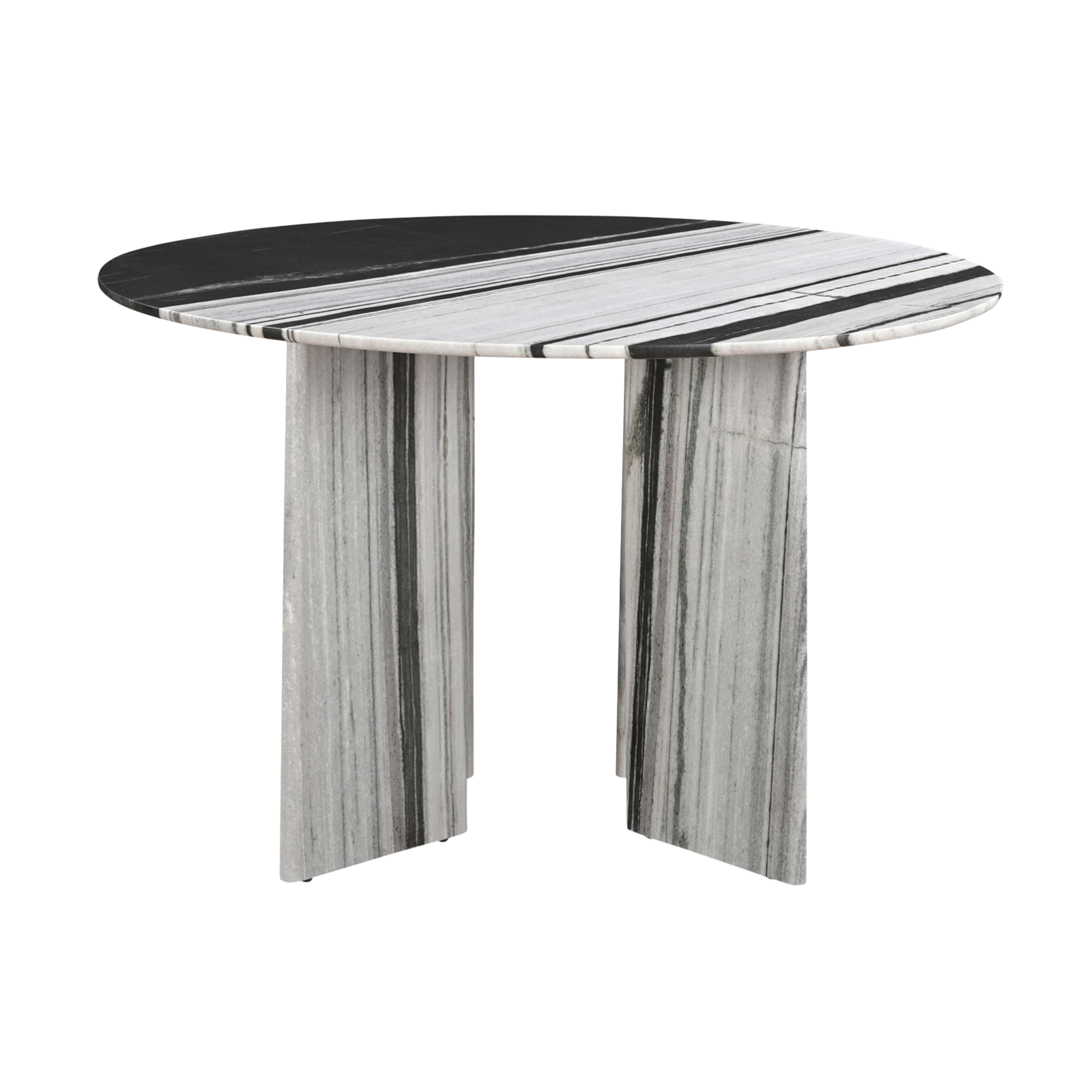 Celia Round Dining Table in White Panda Marble