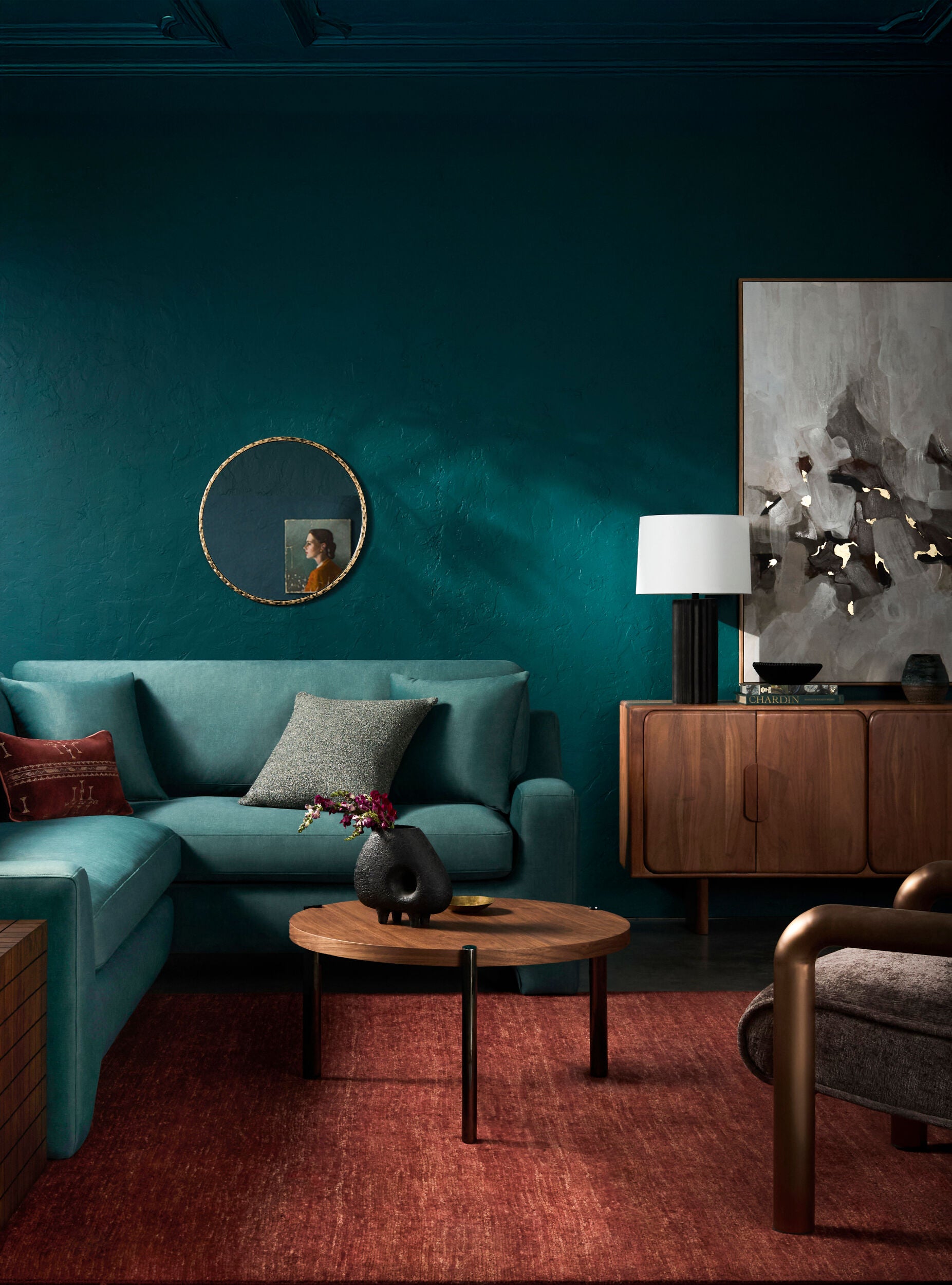 Velour Pillow in Red