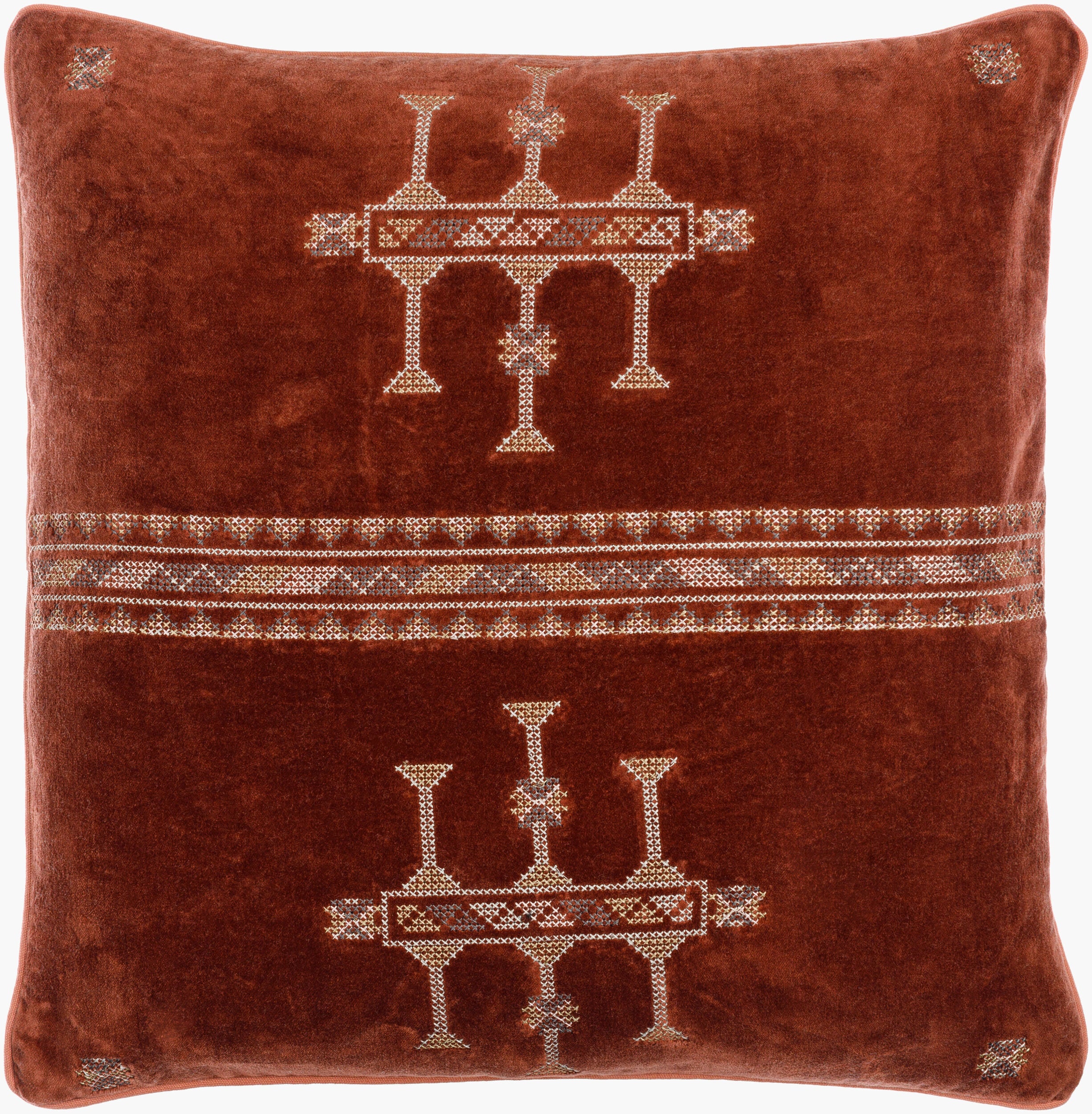 Velour Pillow in Red