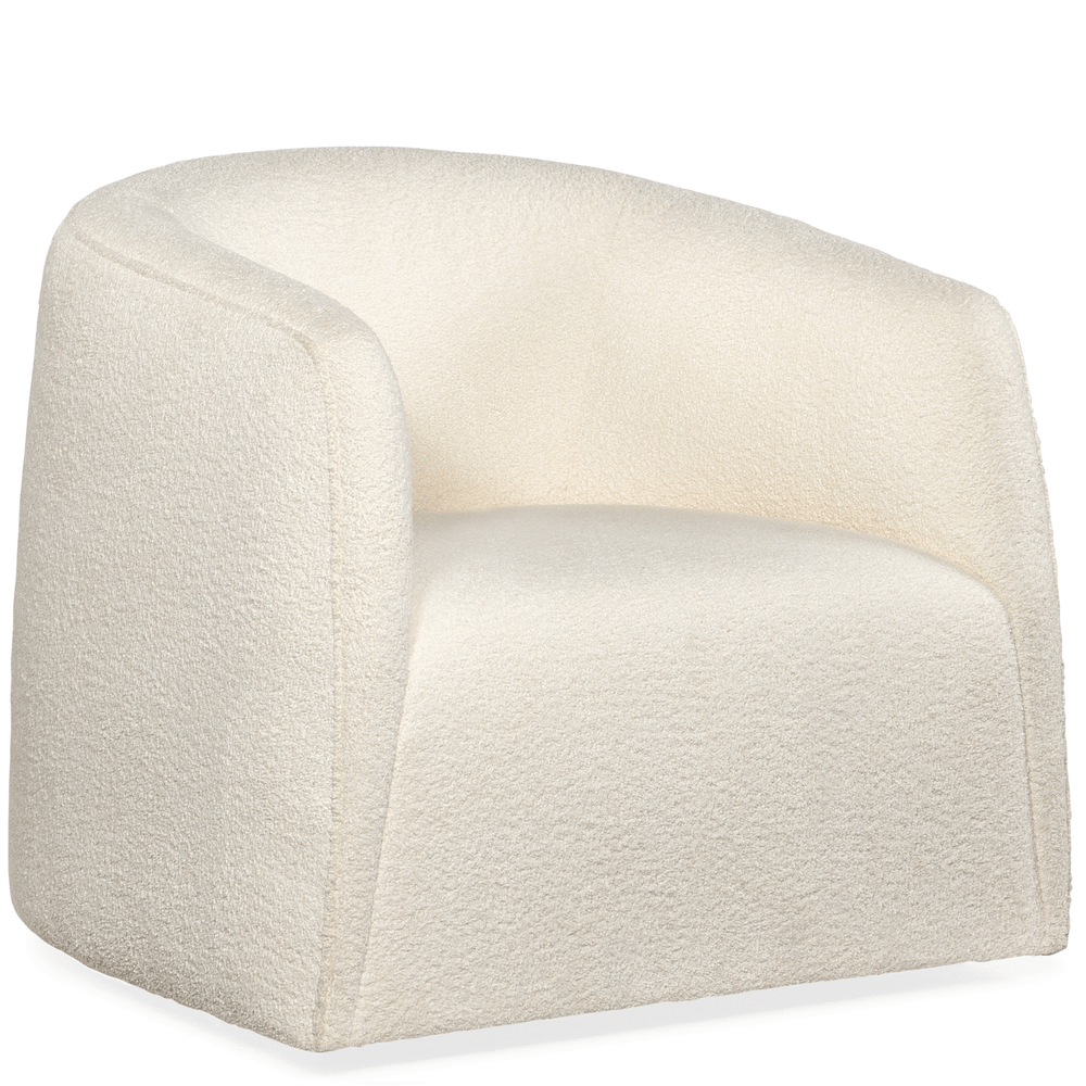 Nova Swivel Chair in Off White with Stain-Resistant Fabric