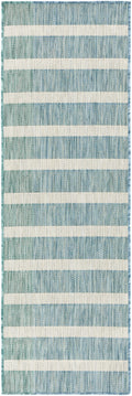 Positano Aqua Ivory Modern Polypropylene Area Rug