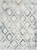 Dekor Grey Navy Modern Polypropylene Area Rug