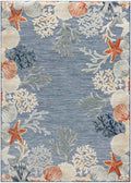 Suncoast Denim Multicolor Coastal, Nautical & Beach Polypropylene Area Rug
