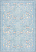 Botanical Washables Light Blue Multicolor Modern Polyester Area Rug
