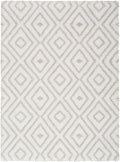 Modern Shag Ivory Silver Modern Polyester Area Rug