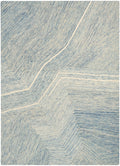 Pure Angles Ivory Blue Modern Wool Area Rug