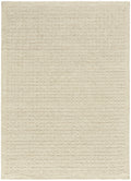Pure Grids Ivory Beige Contemporary Wool Area Rug